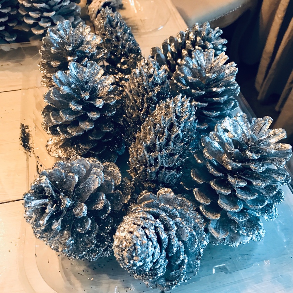 Silver pinecones